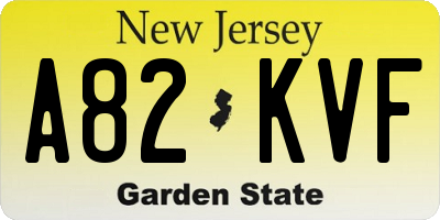 NJ license plate A82KVF