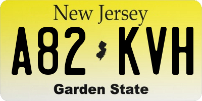 NJ license plate A82KVH