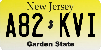 NJ license plate A82KVI