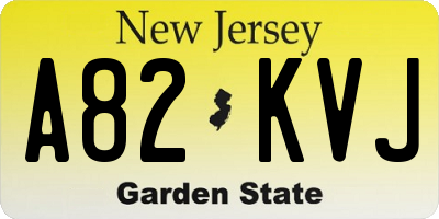 NJ license plate A82KVJ