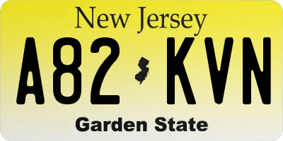 NJ license plate A82KVN