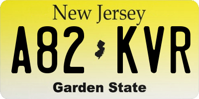 NJ license plate A82KVR