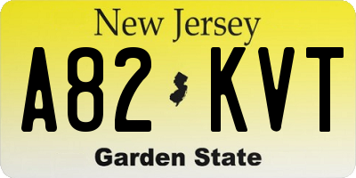 NJ license plate A82KVT