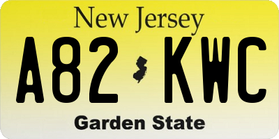 NJ license plate A82KWC