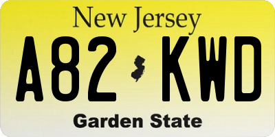 NJ license plate A82KWD
