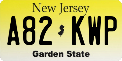 NJ license plate A82KWP