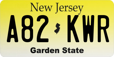 NJ license plate A82KWR