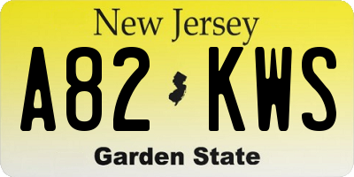NJ license plate A82KWS