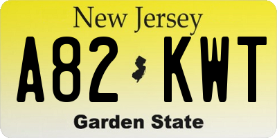 NJ license plate A82KWT