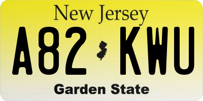 NJ license plate A82KWU