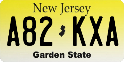 NJ license plate A82KXA