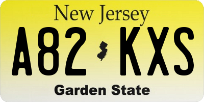 NJ license plate A82KXS