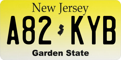 NJ license plate A82KYB