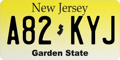 NJ license plate A82KYJ