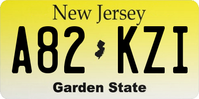 NJ license plate A82KZI