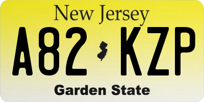 NJ license plate A82KZP