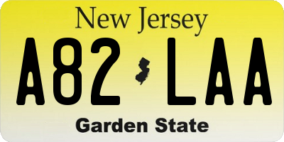 NJ license plate A82LAA