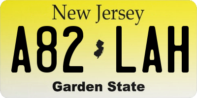 NJ license plate A82LAH