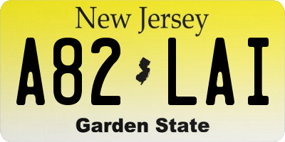 NJ license plate A82LAI