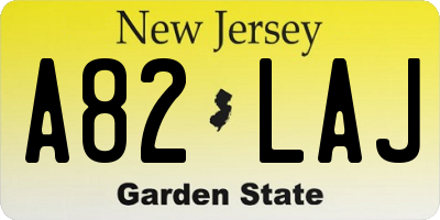 NJ license plate A82LAJ