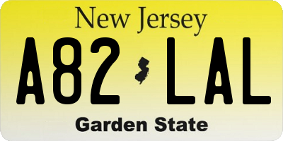 NJ license plate A82LAL