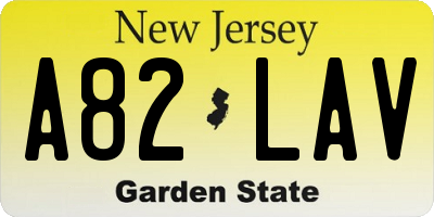 NJ license plate A82LAV