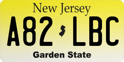 NJ license plate A82LBC