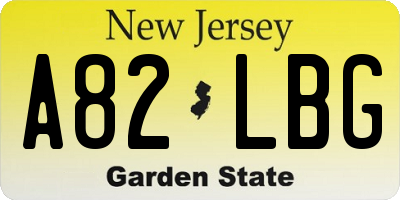 NJ license plate A82LBG