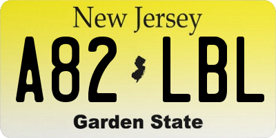 NJ license plate A82LBL