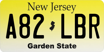 NJ license plate A82LBR