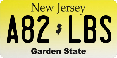 NJ license plate A82LBS