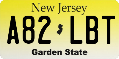 NJ license plate A82LBT
