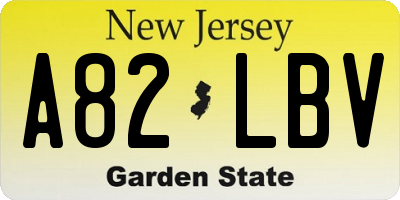 NJ license plate A82LBV