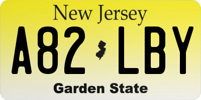 NJ license plate A82LBY