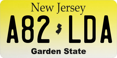 NJ license plate A82LDA