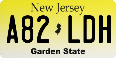 NJ license plate A82LDH