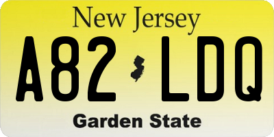 NJ license plate A82LDQ