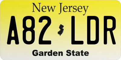 NJ license plate A82LDR
