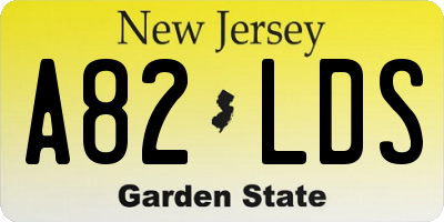 NJ license plate A82LDS