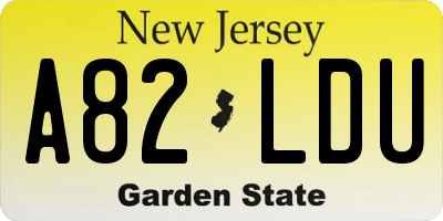 NJ license plate A82LDU