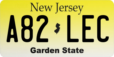 NJ license plate A82LEC
