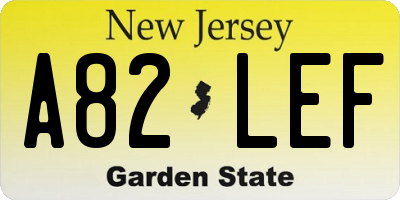 NJ license plate A82LEF