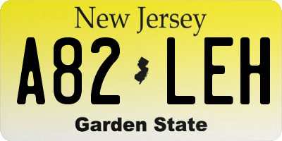 NJ license plate A82LEH