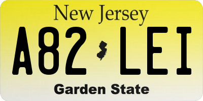 NJ license plate A82LEI