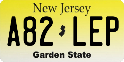 NJ license plate A82LEP