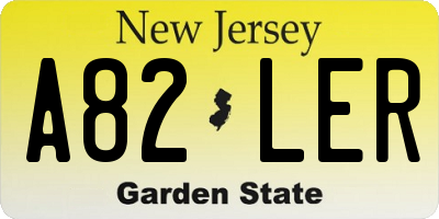 NJ license plate A82LER