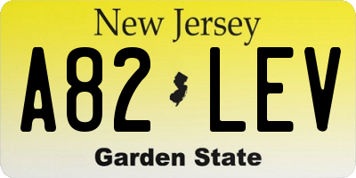 NJ license plate A82LEV
