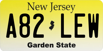 NJ license plate A82LEW