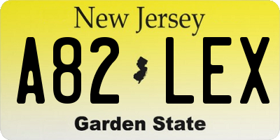 NJ license plate A82LEX