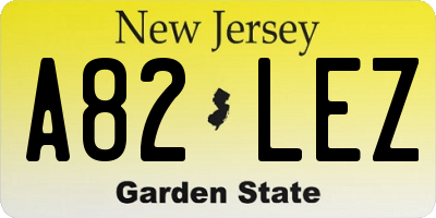 NJ license plate A82LEZ